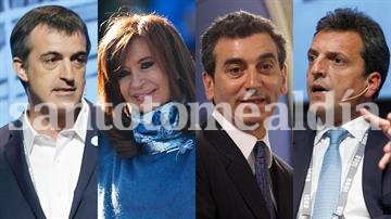 Esteban Bullrich, Cristina Kirchner, Florencio Randazzo y Sergio Massa, confirmados en la carrera por el Senado. 
