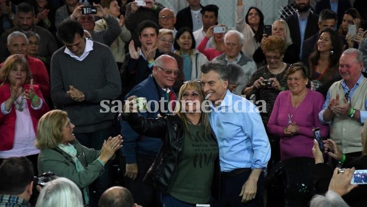 Macri durante un acto con jubilados y pensionados.