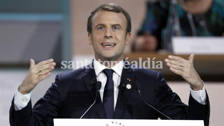 El presidente francés, Emmanuel Macron, habló durante la cumbre de cambio climático en París.