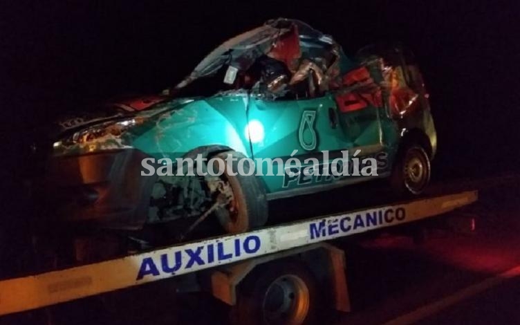 Así quedó el vehículo tras el accidente. (Foto: Gentileza La Voz de San Justo)