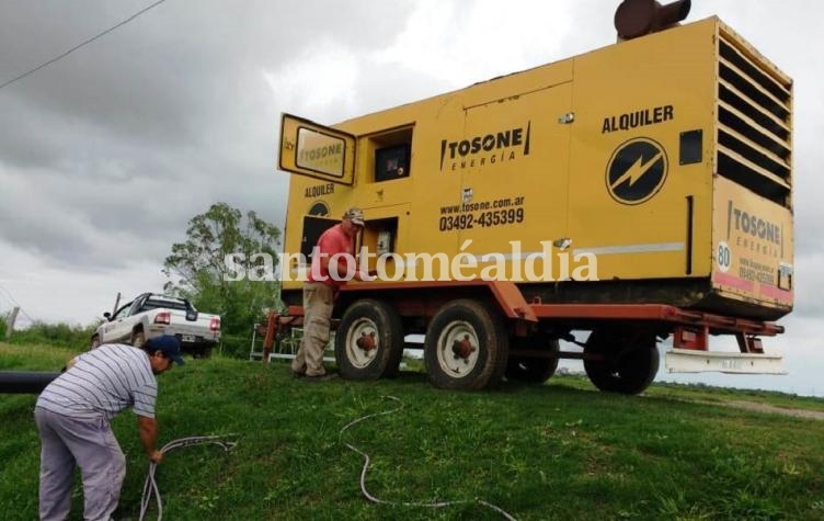 El nuevo grupo electrógeno permitirá sumar otra bomba al reservorio 3. (Foto: Municipalidad de Santo Tomé)