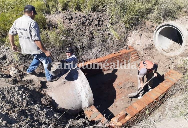Sauce Viejo: Continúan las obras en la nueva estación de bombeo en barrio Tembé I Porá