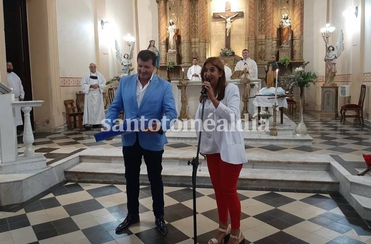 Daniela Qüesta participó de la celebración religiosa por Santo Tomás de Aquino