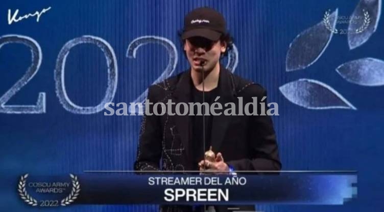 El santotomesino “Spreen” fue premiado como el Streamer del Año