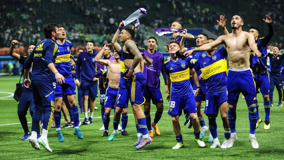 El festejo de todos los jugadores de Boca por el pase a la final / Foto: Cris Sille - Enviada Especial.