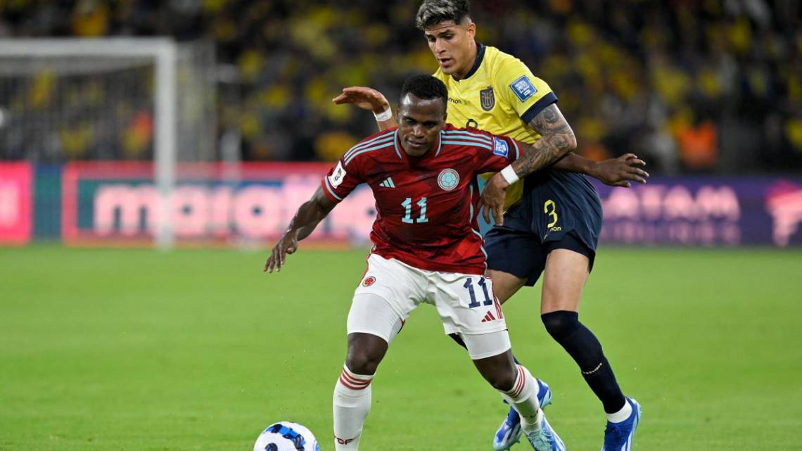 Colombia empató con Ecuador y no pudo alcanzar a Argentina en el liderazgo de las Eliminatorias