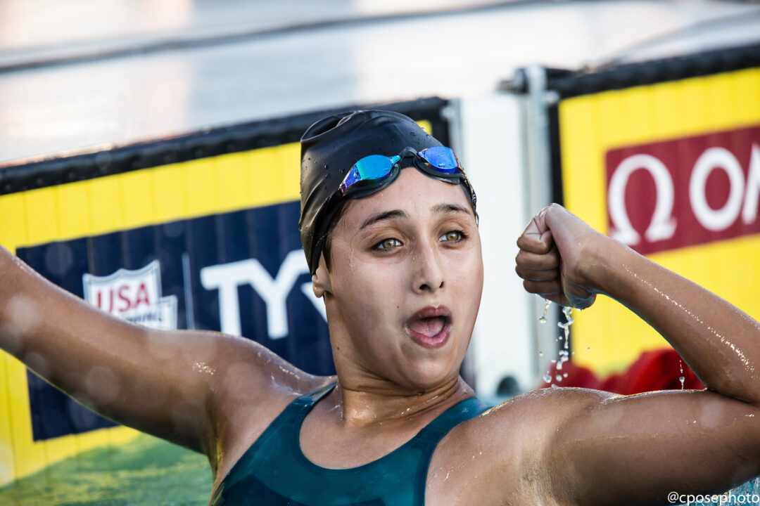 Histórica actuación de la argentina de 15 años Agostina Hein en los 800 metros libres del Mundial de natación. (@cposephoto)