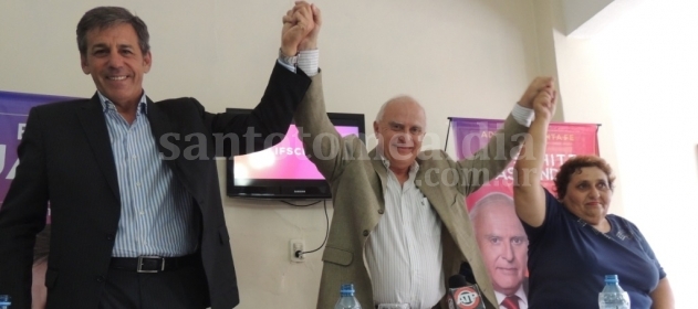 Miguel Lifschitz encabezó el lanzamiento de las candidaturas de Emilio Jatón y Libertad Lostumbo. (Foto: Prensa Lifschitz)