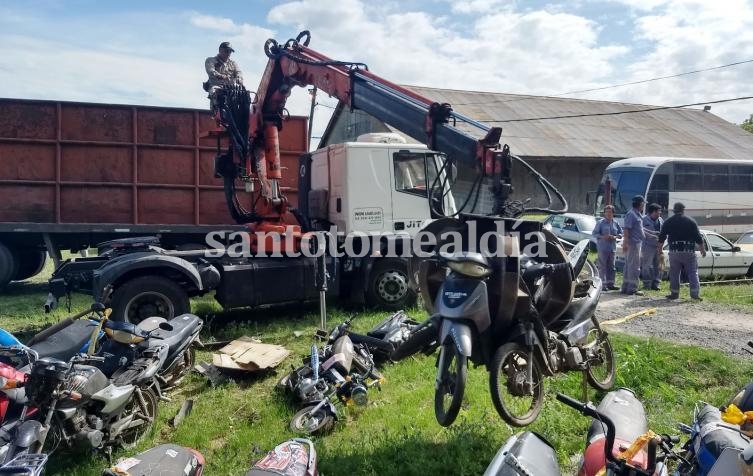 El Municipio compactó 85 motos y 5 automóviles retenidos