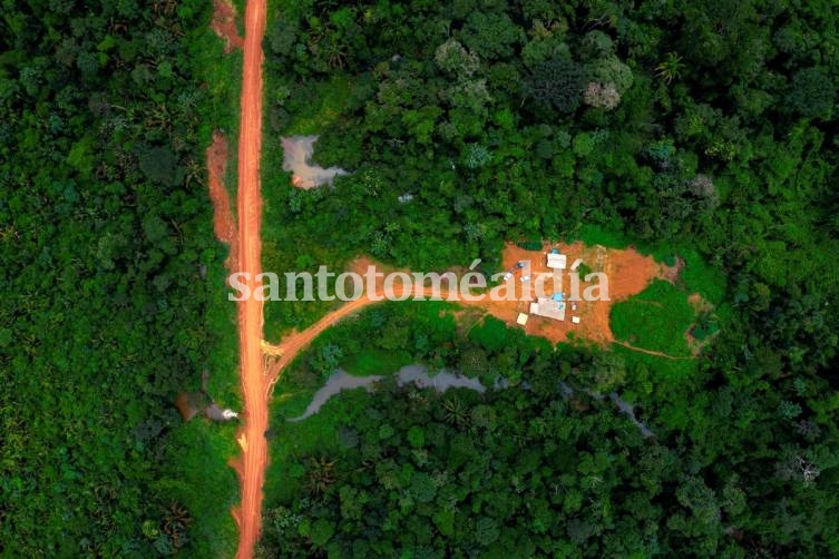 Una vista aérea de la Amazonia en el campo tribal de Arado. (AFP)