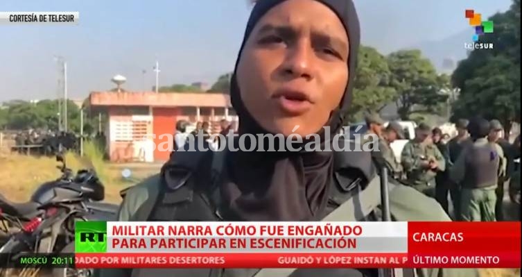 El militar venezolano, en la entrevista de TV. (Captura de Imagen de TV)