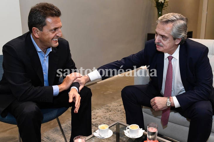 Massa y Fernández, en la reunión de este miércoles. (Tiempo Argentino)