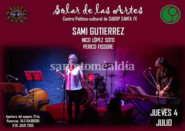 Sami Gutiérrez se presentará en el Solar de las Artes.