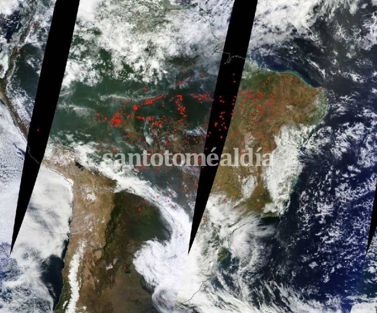 La NASA muestra devastadora imagen de cómo arde el Amazonas desde el espacio.
