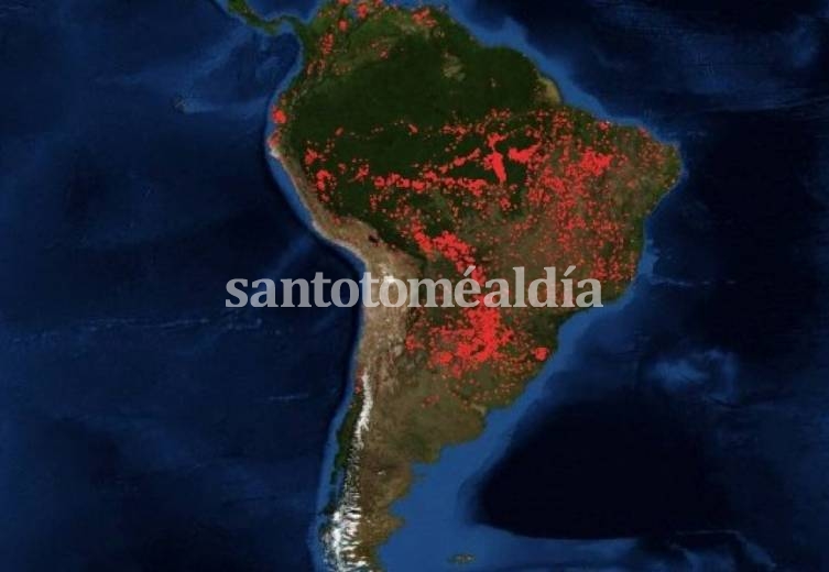 500 mil hectáreas en 16 días: la impresionante imagen  de los devastadores incendios forestales que consumen el Amazonas.