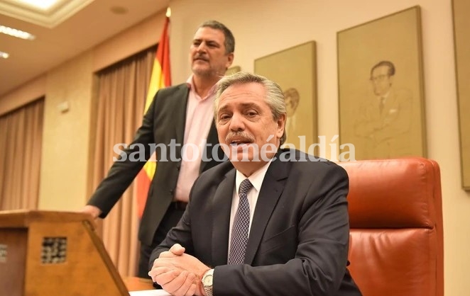 Alberto Fernández, este jueves en el Congreso de España. (Foto: Infobae)