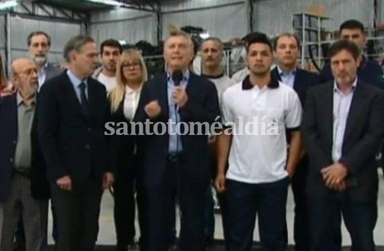 Macri, durante el acto de este lunes. (Foto: Captura de TV)