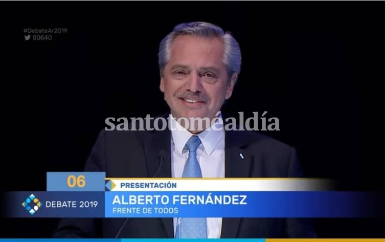 Alberto Fernández, durante su presentación en el debate. (Captura de TV)