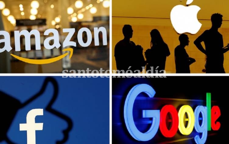 Logos de Amazon, Apple, Facebook y Google, las que encabezan la tabla de empresas más valiosas.