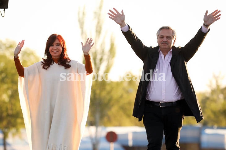 Cristina y Alberto en La Pampa. (Foto: Prensa Frente de Todos)