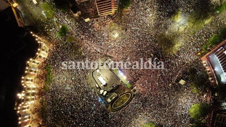 Una imagen aérea del acto de cierre de Mauricio Macri en Córdoba. (Foto: Juntos por el Cambio)