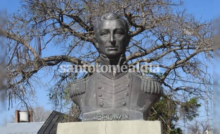 El busto del Almirante Guillermo Brown. (Foto: Gentileza)