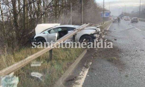 Chiquito Romero destrozó su Lamborghini en un accidente en Inglaterra 
