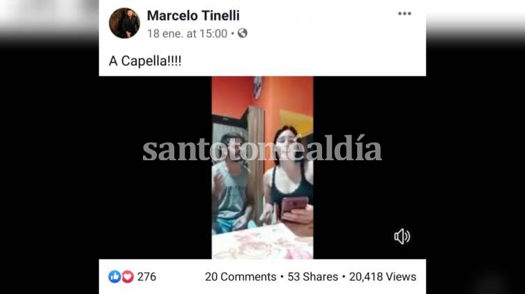 El primer posteo de Tinelli en Facebook. 