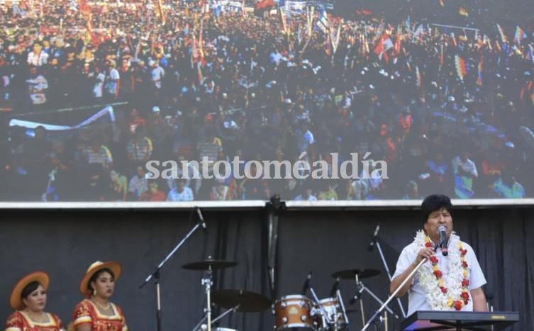 Evo Morales encabezó un masivo acto de campaña: 