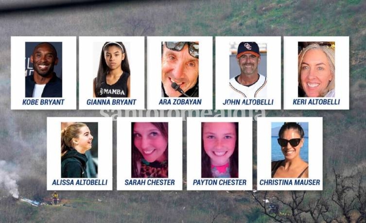 Identificaron a todas las víctimas que murieron en el accidente junto a Kobe Bryant
