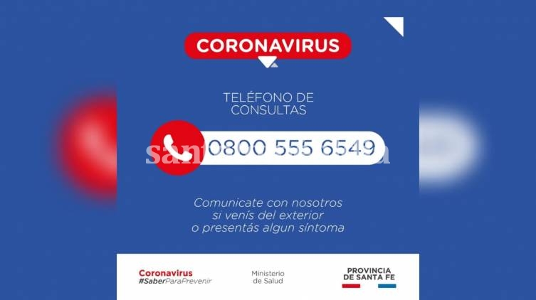 0800 555 6549, la línea gratuita para consultas sobre el coronavirus en la provincia