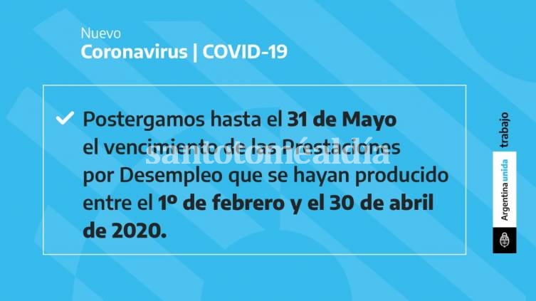 Se prorrogan hasta el 31 de mayo los vencimientos de las prestaciones por desempleo