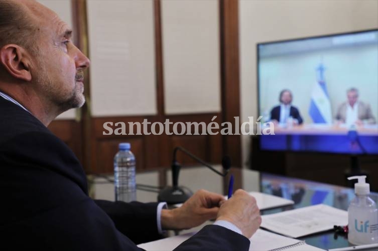 Perotti participó de la reunión online con el presidente. 