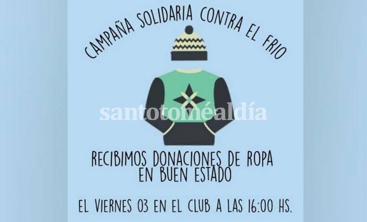 Las donaciones se podrán acercar a la sede del Club, Hilario Sabroso 1350, a partir de las 16.00hs