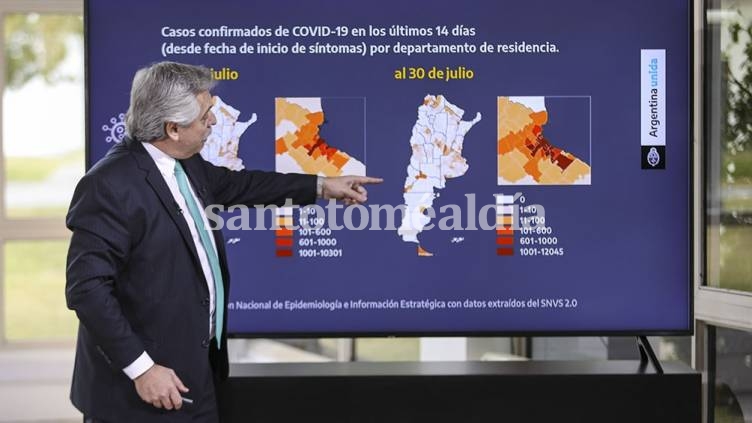 El Presidente anunció la extensión de la cuarentena hasta el 16 de agosto para mitigar el contagio.