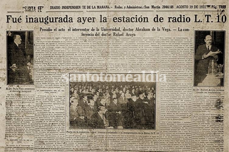 Un diario de la época anunciaba la inauguración de la radio.