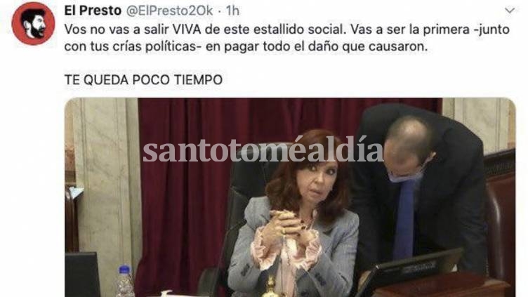 Denuncian intimidaciones a senadores y una amenaza de muerte a Cristina Kirchner