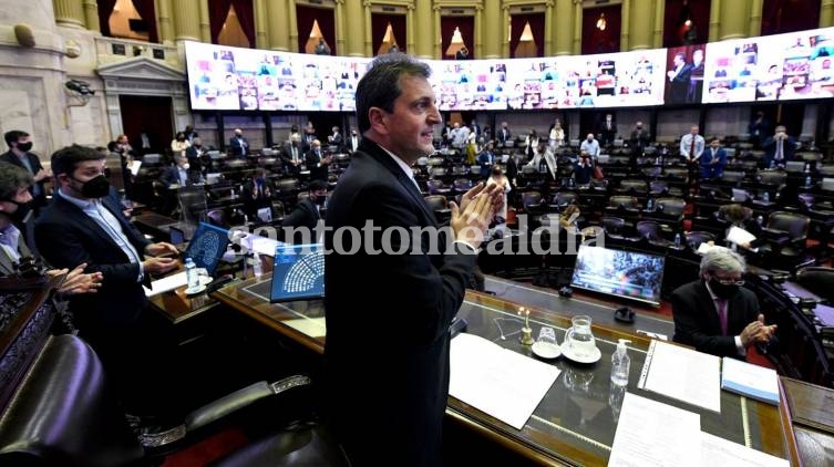 El presidente de la Cámara de Diputados, Sergio Massa, en el debate del proyecto.