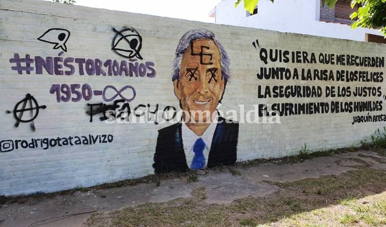 Vandalizaron un mural homenaje a Néstor Kirchner