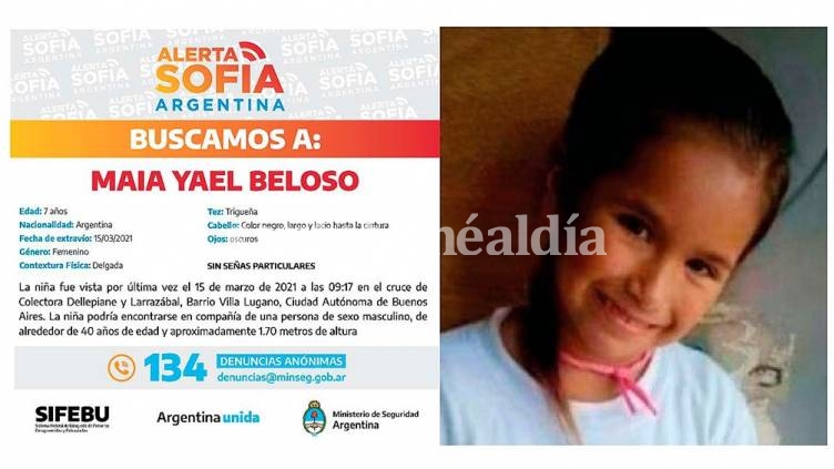 Buscan a niña de siete años desaparecida en Villa Lugano
