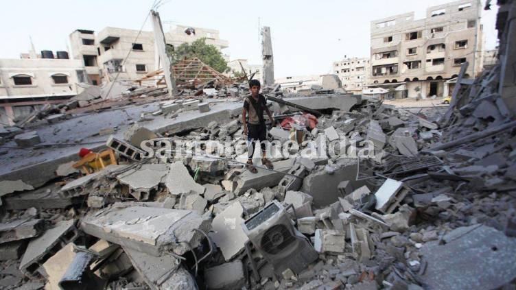 Muchos edificios de la Franja de Gaza fueron destruidos durante la ofensiva israelí. (Télam)