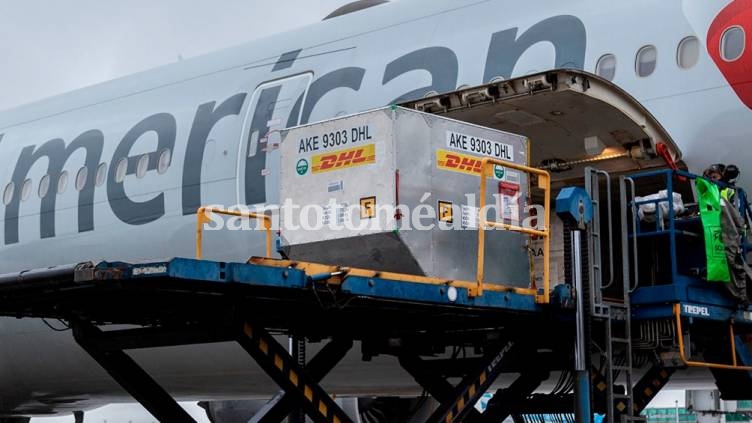 El cargamento arribó a las 15.11 de este miércoles al Aeropuerto Internacional de Ezeiza, en el vuelo AA991 de American Airlines.