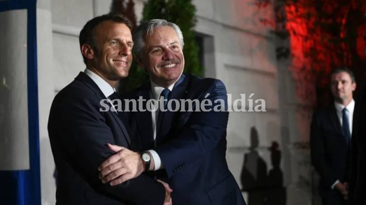 Alberto Fernández y Emmanuel Macron compartieron una cena en el consulado de Francia de Nueva York.