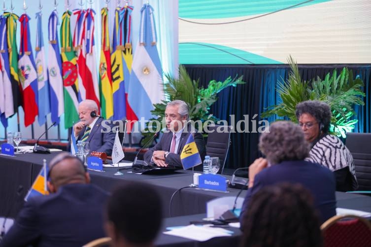 Alberto Fernández, en la apertura de la VII Cumbre de Jefas y Jefes de Estado y de Gobierno de la CELAC. (Foto: Presidencia)