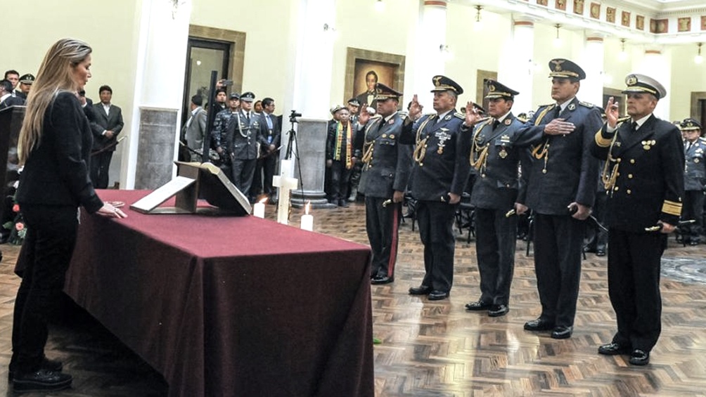  Los militares apoyaron el gobierno de facto de Janine Áñez. (Foto: Télam)