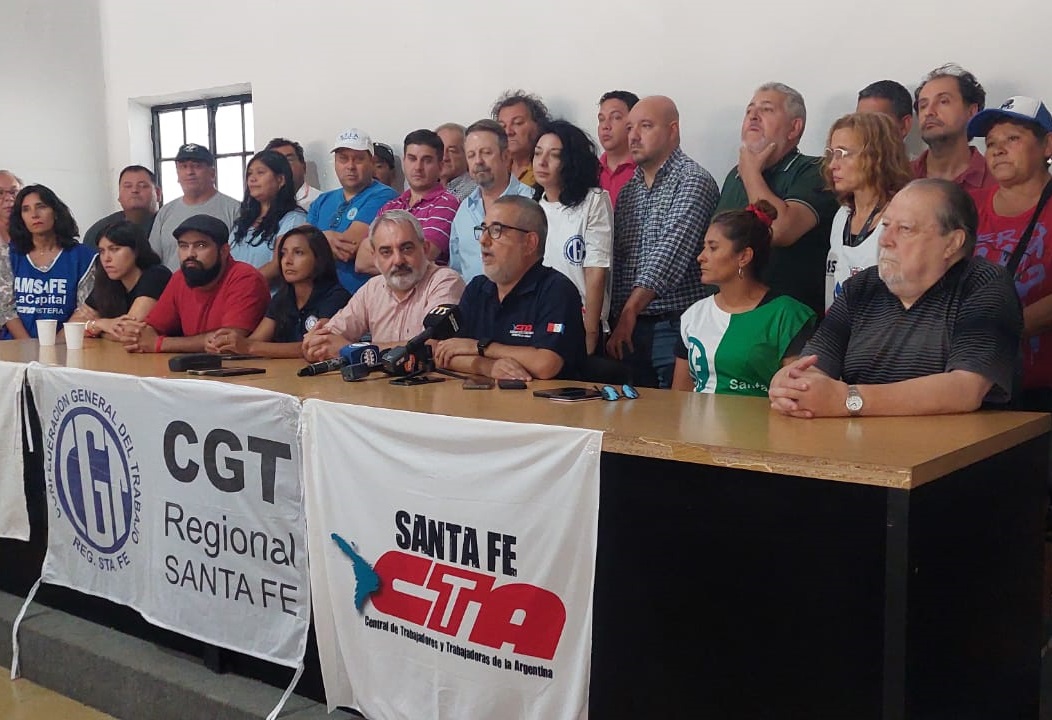 La CGT Santa Fe realizó la convocatoria oficial al paro de este miércoles