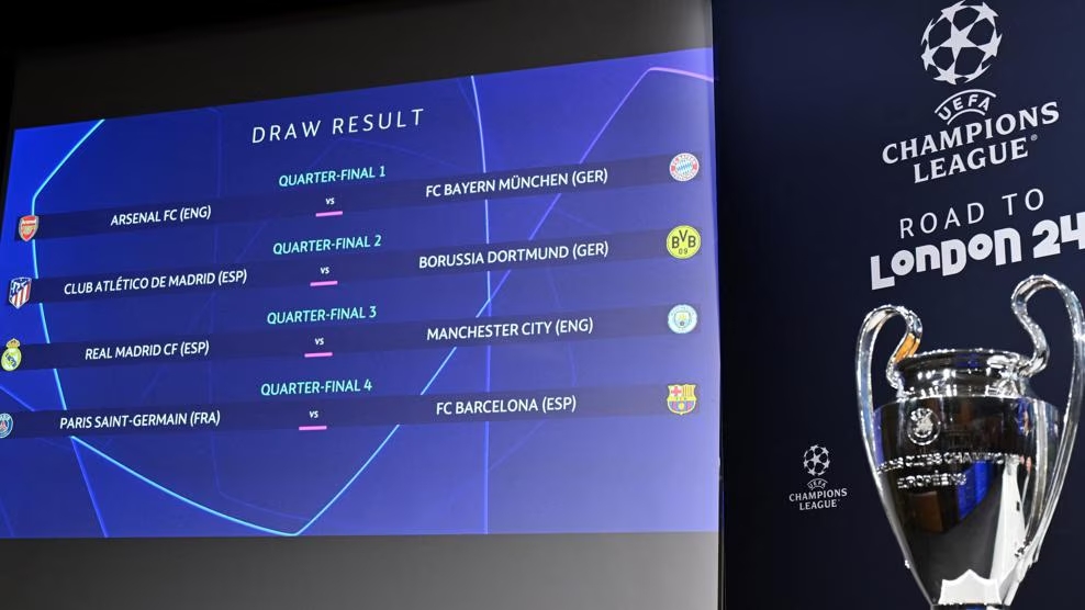 Se sortearon los cuartos de final de Champions League: Real Madrid-Manchester City, el cruce más destacado