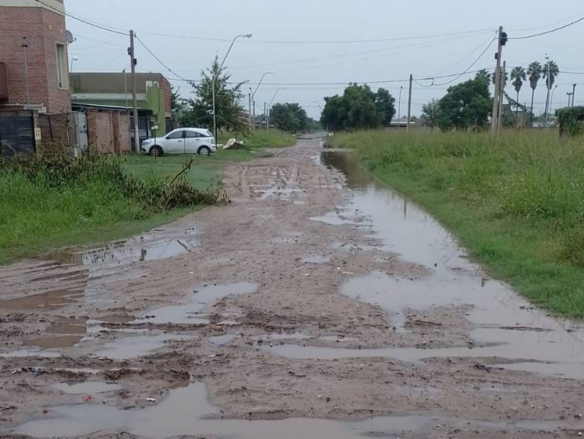 Intransitables: así estaban las calles del barrio hace algunos días, como consecuencia de las lluvias.
