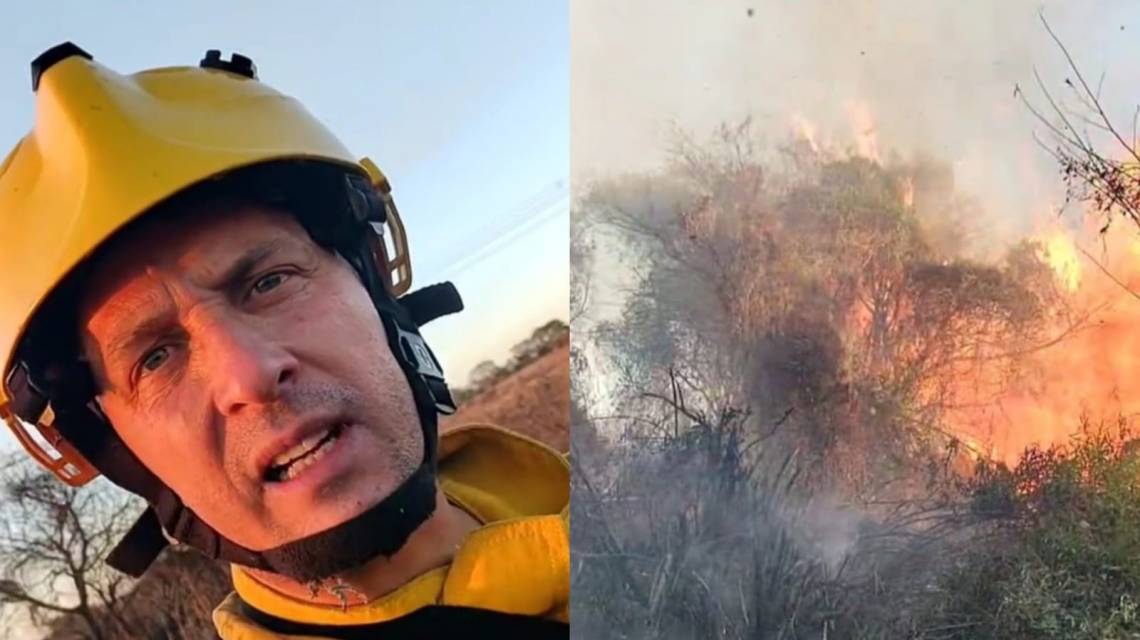 El urgente y solitario pedido de un ambientalista mientras combatía un incendio en la zona de islas del río Salado