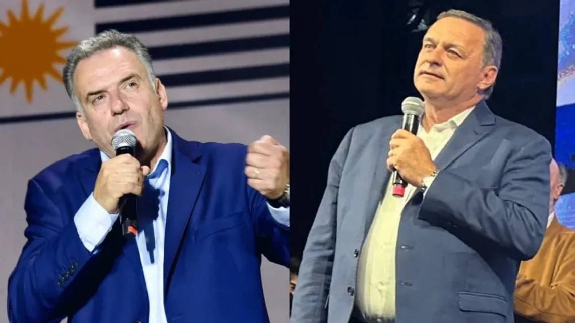 Yamandú Orsi y Álvaro Delgado, los candidatos que se disputan la presidencia de Uruguay.